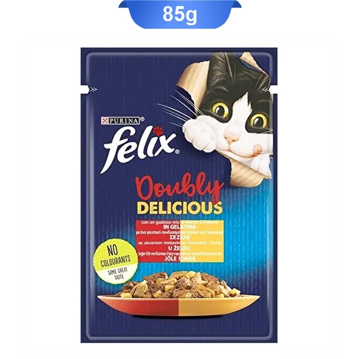 پوچ گربه فلیکس طعم مرغ و گوشت وزن 85 گرم Felix Cat Pouch