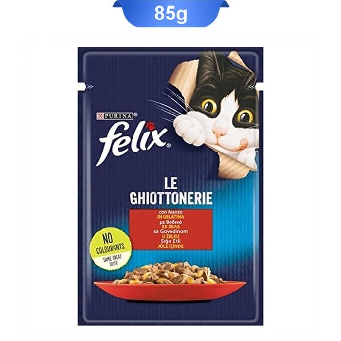 پوچ گربه فلیکس طعم گوشت گاو وزن 85 گرم کد 103035 Felix Cat Pouch