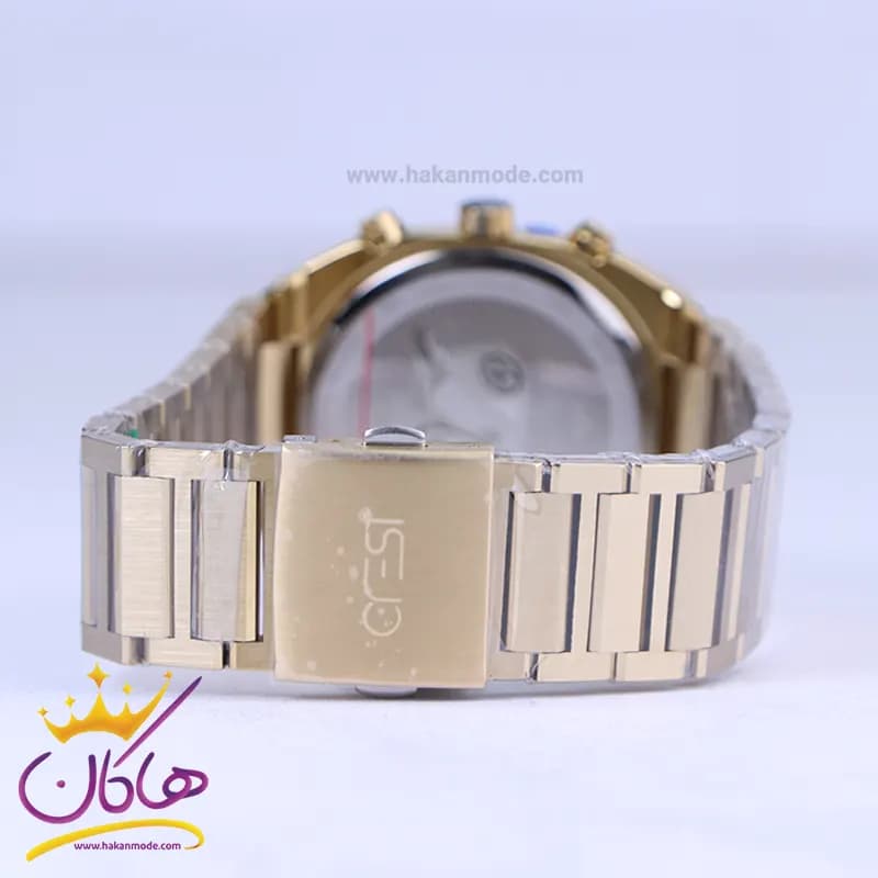 ساعت عقربه ای کرست مردانه فلزی طلایی صفحه مربع crest 6290/5 — تصویر ۳