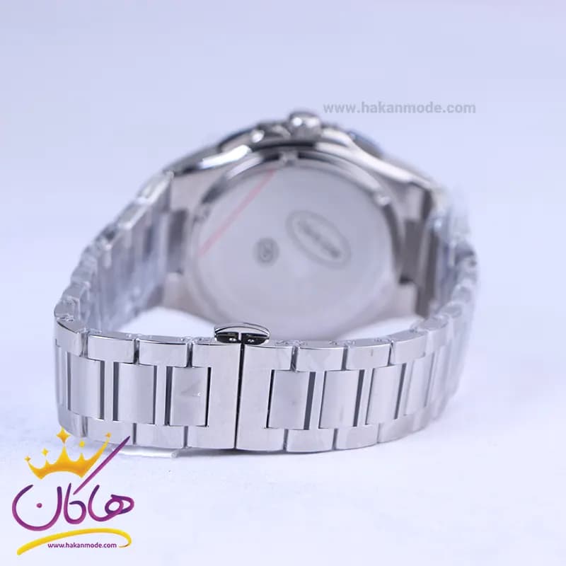ساعت مچی کرست مردانه فلزی نقره ای صفحه سبز 6319/3 دو زمانه — تصویر ۳