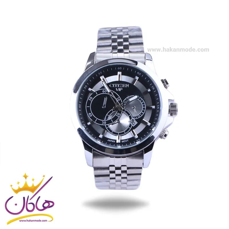 ساعت مچی عقربه ای سیتیزن مردانه فلزی نقره ای صفحه مشکی 2363/6