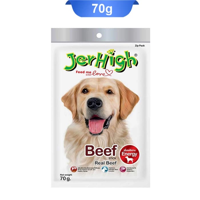 تشویقی سگ جرهای طعم گوشت وزن 70 گرم Beef Jerhigh