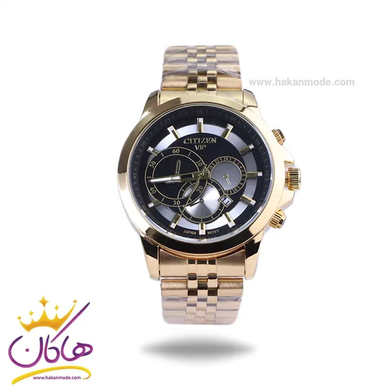 ساعت مچی عقربه ای سیتیزن مردانه فلزی طلایی صفحه مشکی 2363/8