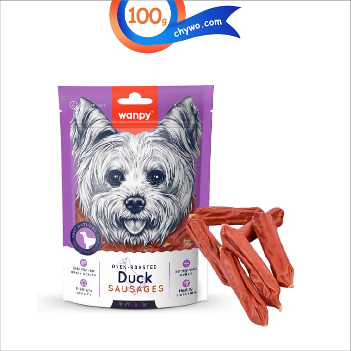 تشویقی سگ ونپی مدل سوسیسی طعم اردک وزن 100 گرم Wanpy Duck Sausages