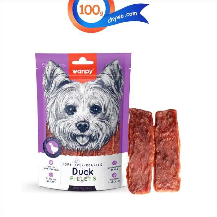 تشویقی سگ ونپی مدل فیله طعم اردک وزن 100 گرم Wanpy Duck Fillets