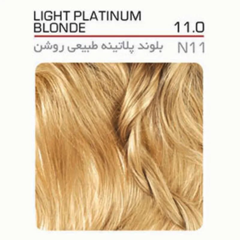 رنگ مو بیول شماره 11.0 حجم 100 میلی‌لیتر رنگ بلوند پلاتینه طبیعی روشن مجموعه 3 عددی — تصویر ۲