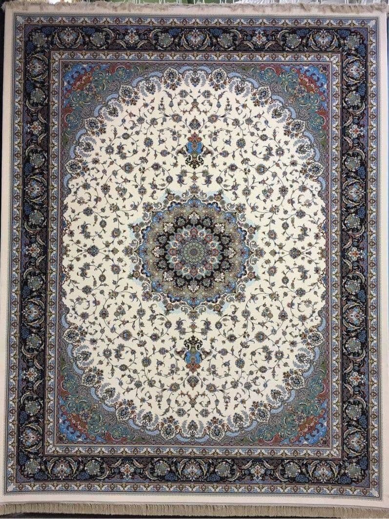 فرش ۱۲۰۰ شانه نقشه اصفهان زمینه کرم