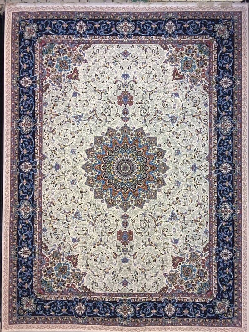فرش ۱۲۰۰ شانه نقشه اترین زمینه کرم