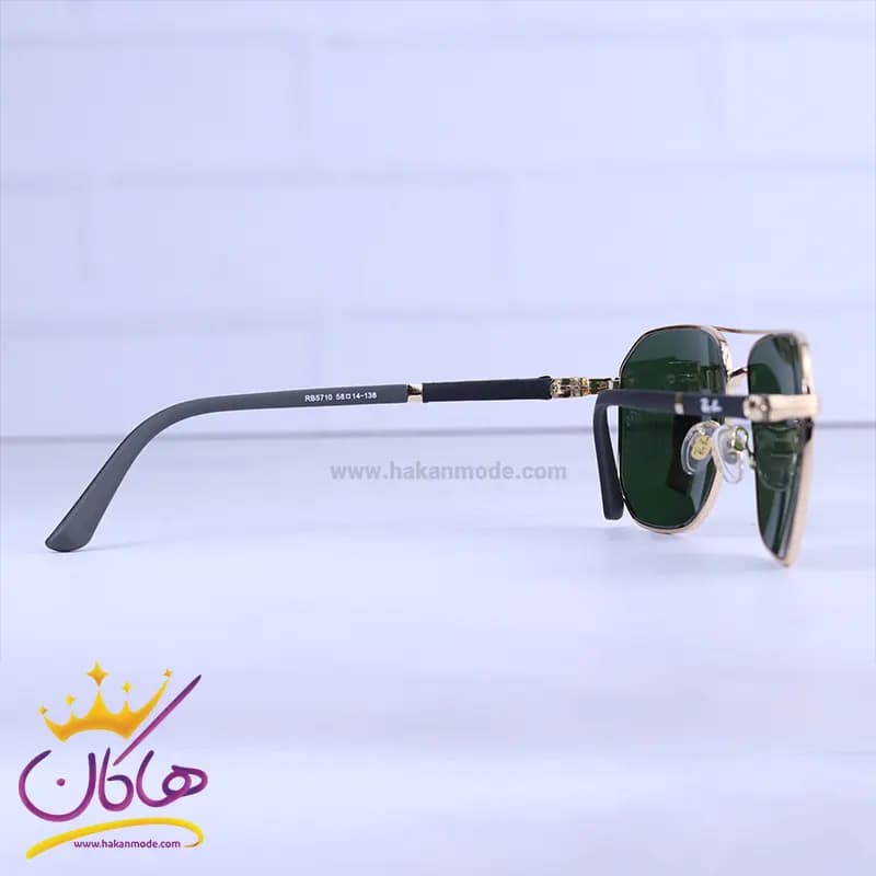 عینک آفتابی مردانه ریبن تمام فریم شیشه سبز RB5710/1 — تصویر ۳