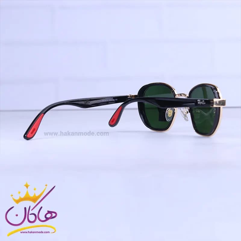 عینک آفتابی مردانه ریبن طلایی شیشه سبز RB3674/1 — تصویر ۳