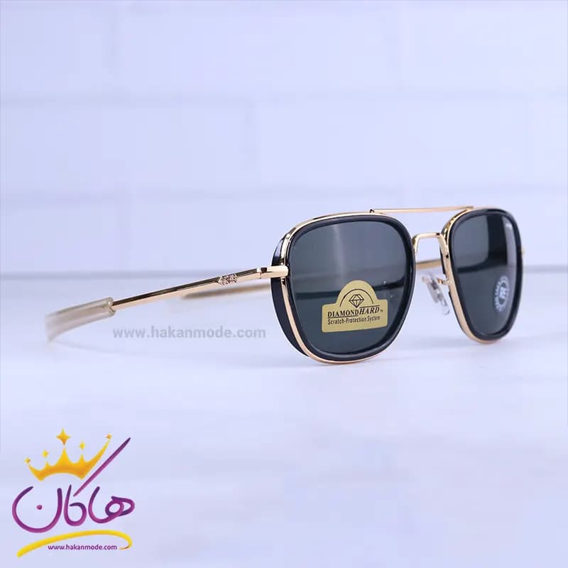 عینک آفتابی مردانه طلایی شیشه مشکی 512/4 — تصویر ۳