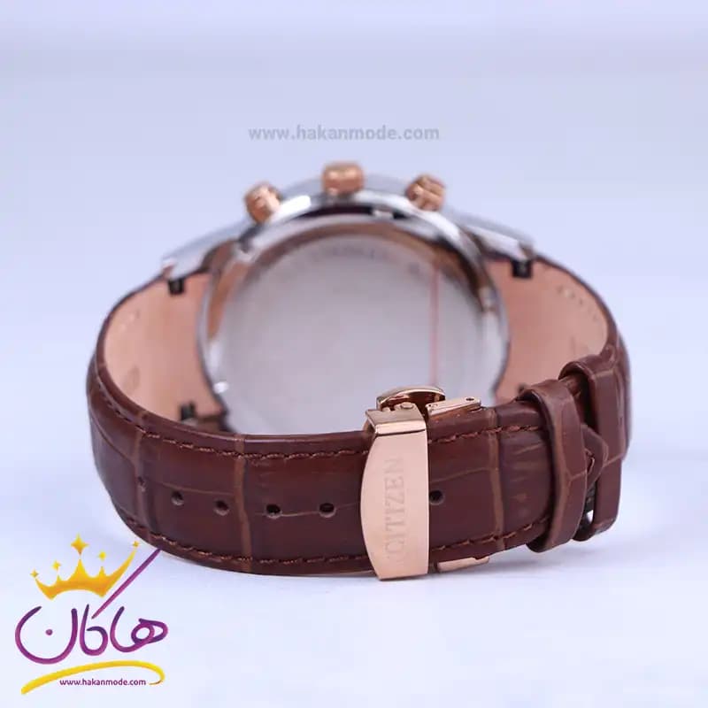 ساعت مچی سیتیزن مردانه بند چرم صفحه قهوه ای کرنوگراف G8111/3 — تصویر ۳