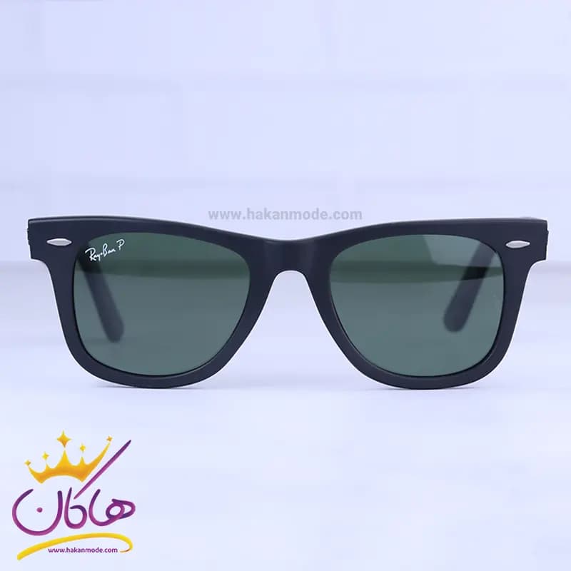 عینک آفتابی ری بن مشکی شیشه سبز پلاریزه RB2140