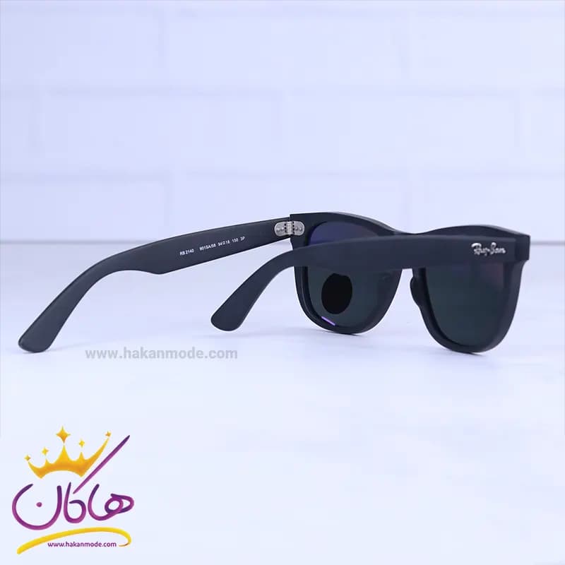 عینک آفتابی ری بن مشکی شیشه سبز پلاریزه RB2140 — تصویر ۸