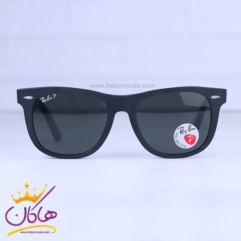 عینک آفتابی ری بن مشکی شیشه سبز پلاریزه RB2140 — تصویر ۶