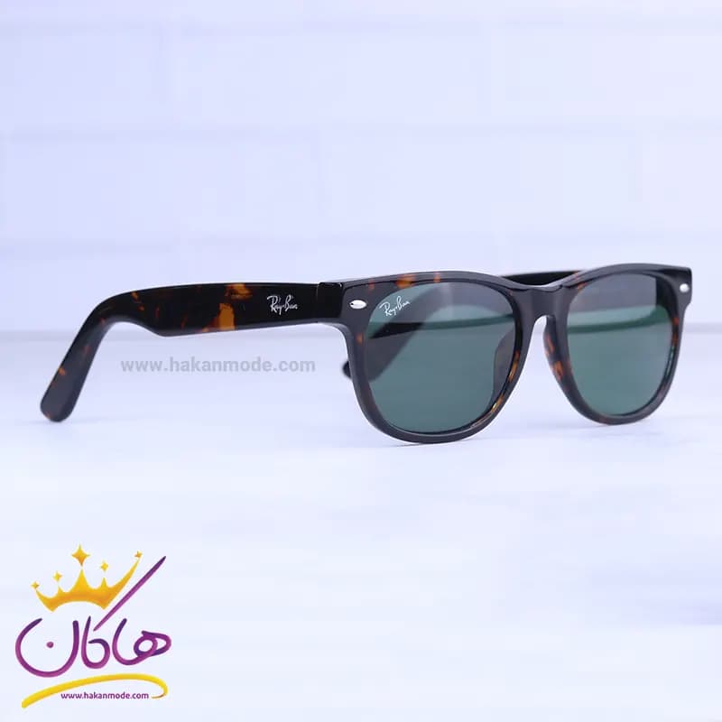 عینک آفتابی ری بن قهوه ای شیشه سبز RB2132 — تصویر ۳