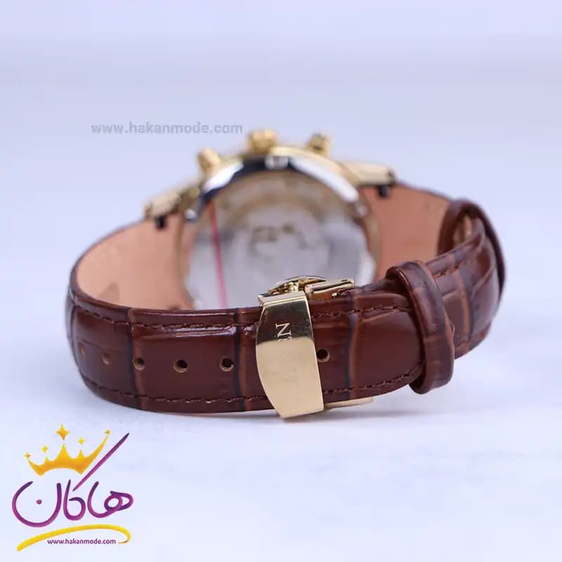 ساعت مچی سیتیزن زنانه بند چرم قاب طلایی کرنوگراف L9234/4 — تصویر ۳