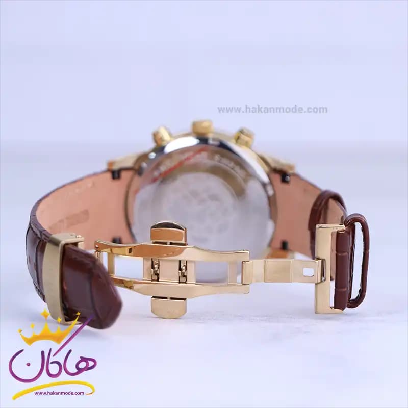 ساعت مچی سیتیزن مردانه بند چرم قاب طلایی کرنوگراف G9234/3 — تصویر ۲
