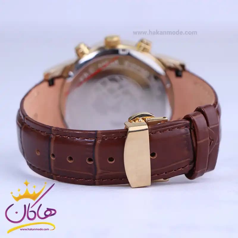 ساعت مچی سیتیزن مردانه بند چرم قاب طلایی کرنوگراف G9234/3 — تصویر ۳