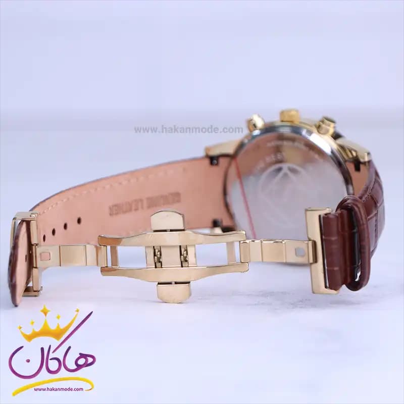 ساعت مچی سیکو مردانه بند چرم قاب طلایی کرنوگراف G9233/15 — تصویر ۲