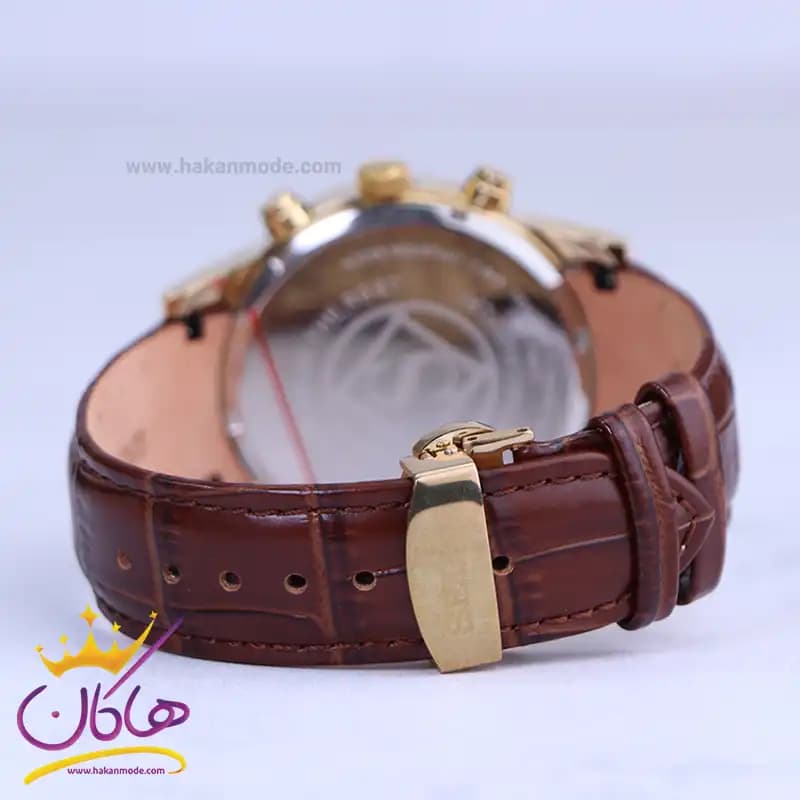 ساعت مچی سیکو مردانه بند چرم قاب طلایی کرنوگراف G9233/15 — تصویر ۳