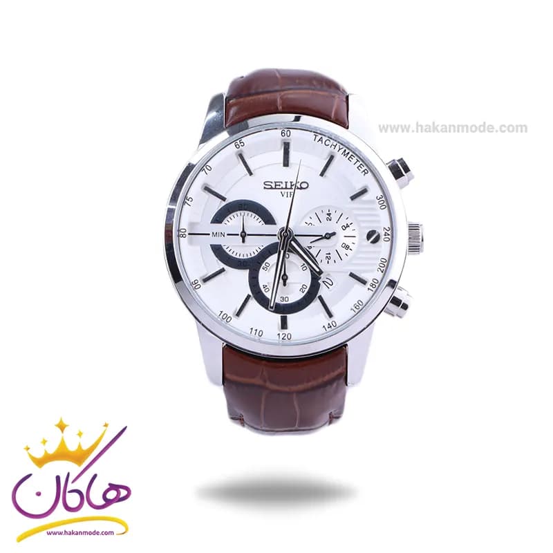ساعت مچی سیکو مردانه بند چرم قهوه ای کرنوگراف G9233/5