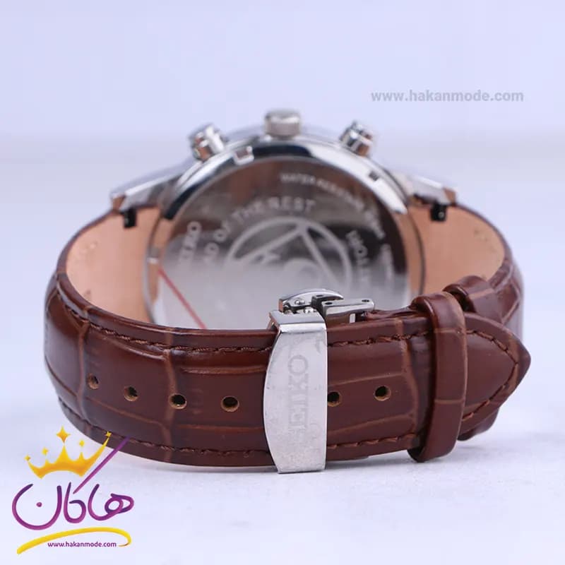 ساعت مچی سیکو مردانه بند چرم قهوه ای کرنوگراف G9233/5 — تصویر ۳