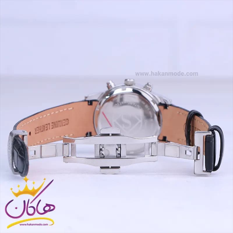 ساعت مچی سیکو زنانه بند چرم قاب نقره ای کرنوگراف L9233/4 — تصویر ۲