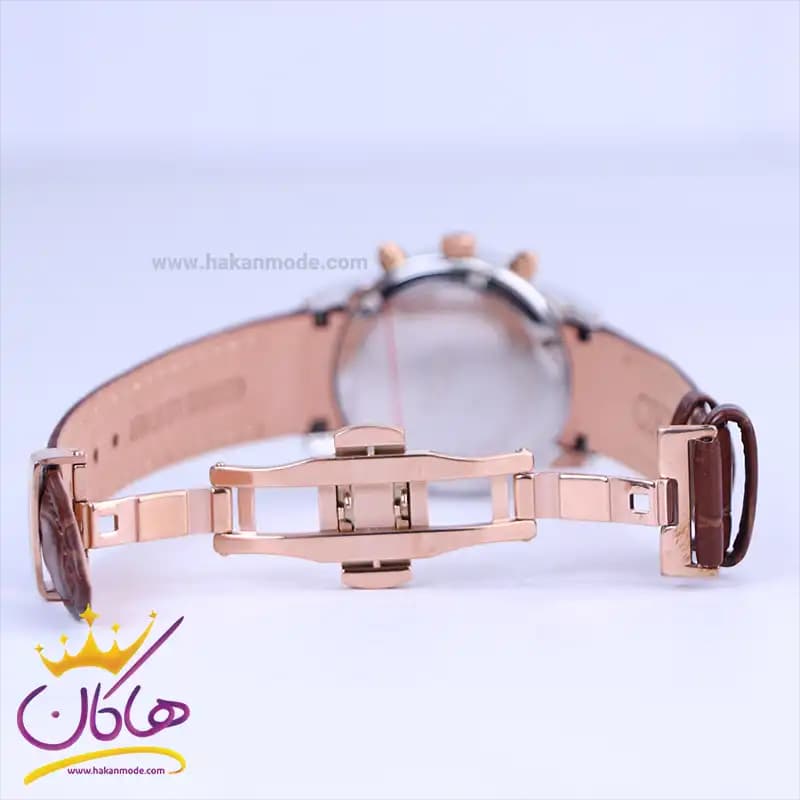 ساعت مچی سیکو زنانه بند چرم قاب رزگلد کرنوگراف L8117/8 — تصویر ۲
