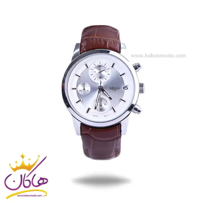 ساعت مچی سیکو زنانه بند چرم قهوه ای کرنوگراف L8117/4