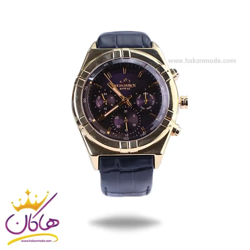 ساعت مچی عقربه ای الگانس مردانه بند چرم قاب طلایی ER2128/1