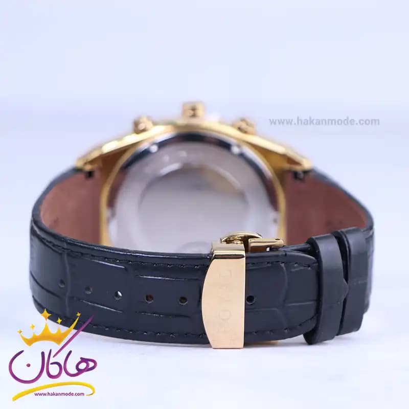 ساعت مچی عقربه ای الگانس مردانه بند چرم قاب طلایی ER2128/1 — تصویر ۳