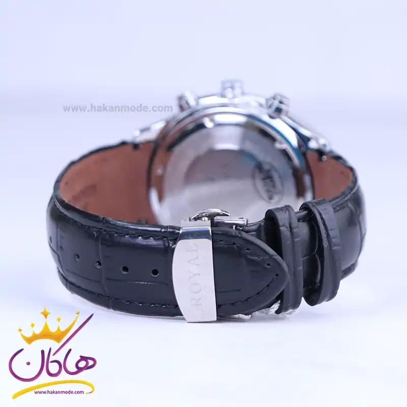 ساعت مچی الگانس مردانه بند چرم صفحه مشکی ER2126/1 — تصویر ۳