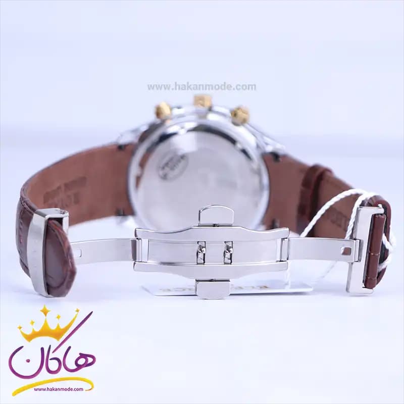 ساعت عقربه ای الگانس مردانه بند چرم صفحه سفید ER2127/9 — تصویر ۲