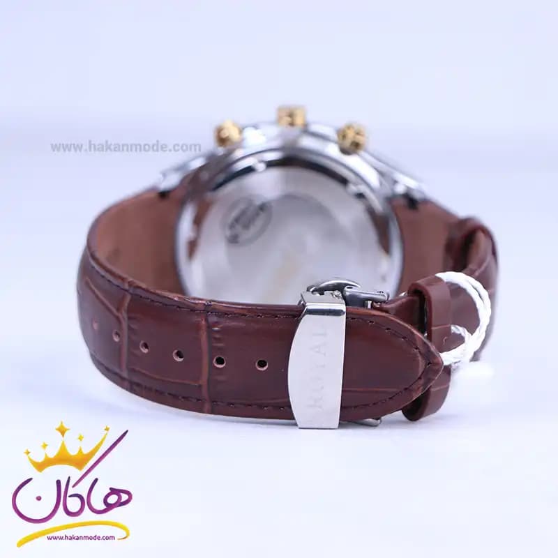ساعت عقربه ای الگانس مردانه بند چرم صفحه سفید ER2127/9 — تصویر ۳