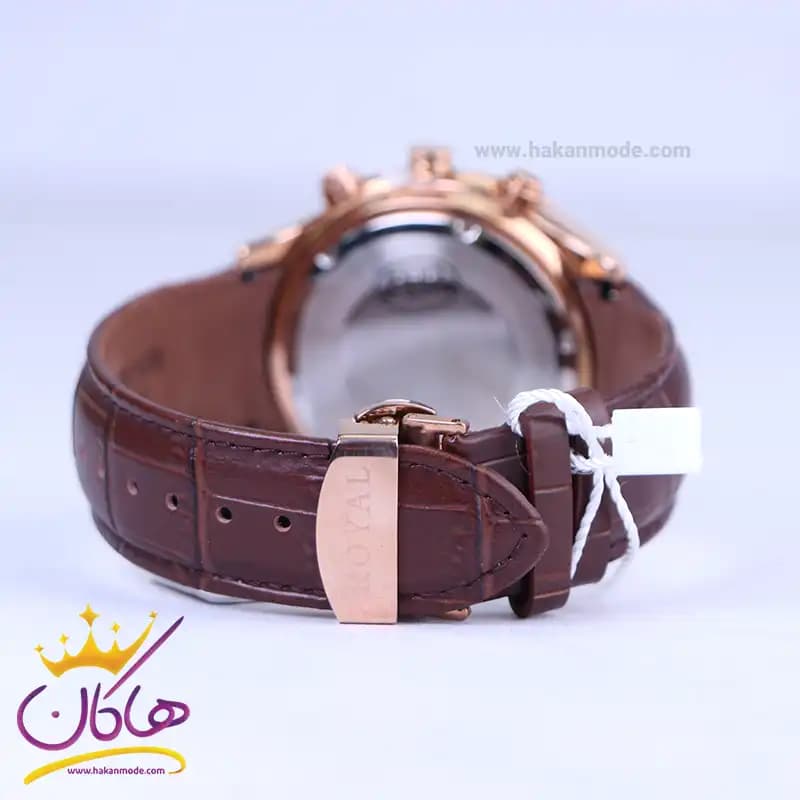 ساعت مچی الگانس مردانه بند چرم صفحه سفید ER2126/3 — تصویر ۳