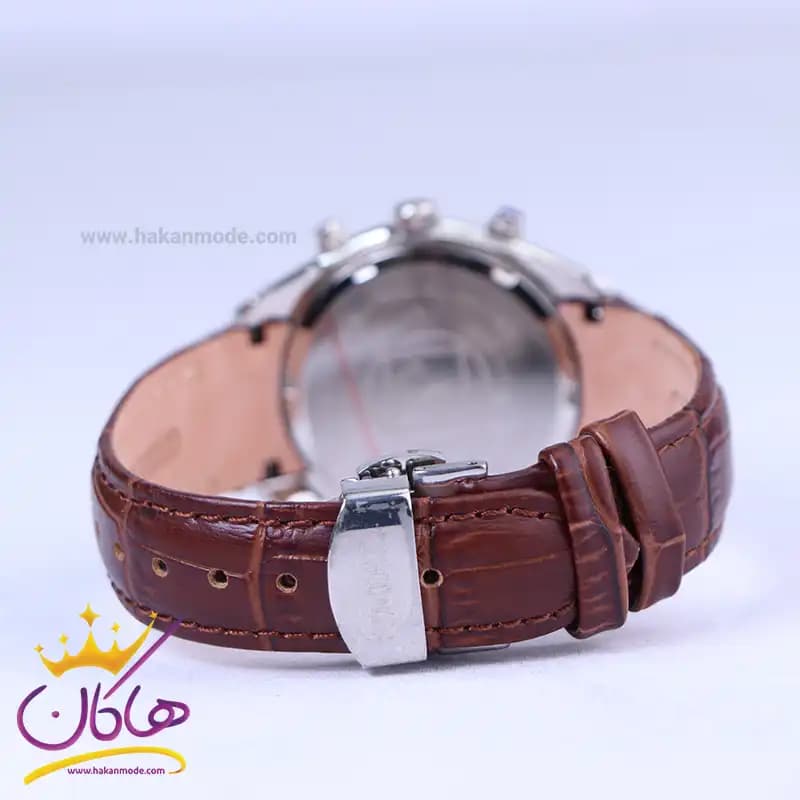 ساعت مچی سیکو زنانه بند چرم قهوه ای قاب نقره ای کرنوگراف L9121/2 — تصویر ۳