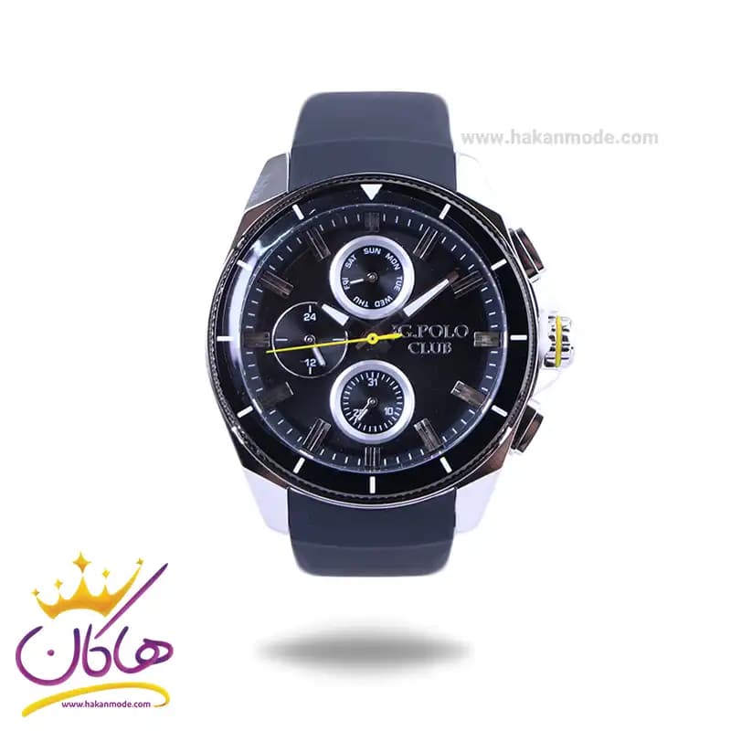 ساعت مچی جی جی پولو مردانه بند رابر مشکی JPC.S04238R1