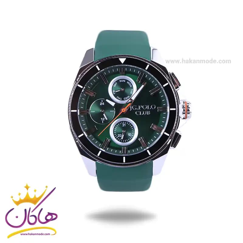 ساعت مچی جی جی پولو مردانه بند رابر سبز JPC.S04238R5