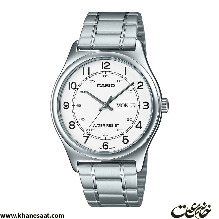 ساعت مچی کاسیو مردانه فلزی نقره ای صفحه سفید MTP-V006D-7B2UDF — تصویر ۴