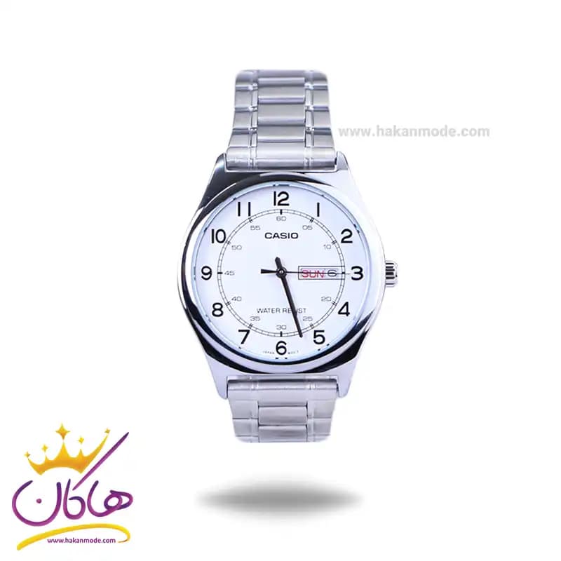 ساعت مچی کاسیو مردانه فلزی نقره ای صفحه سفید MTP-V006D-7B2UDF