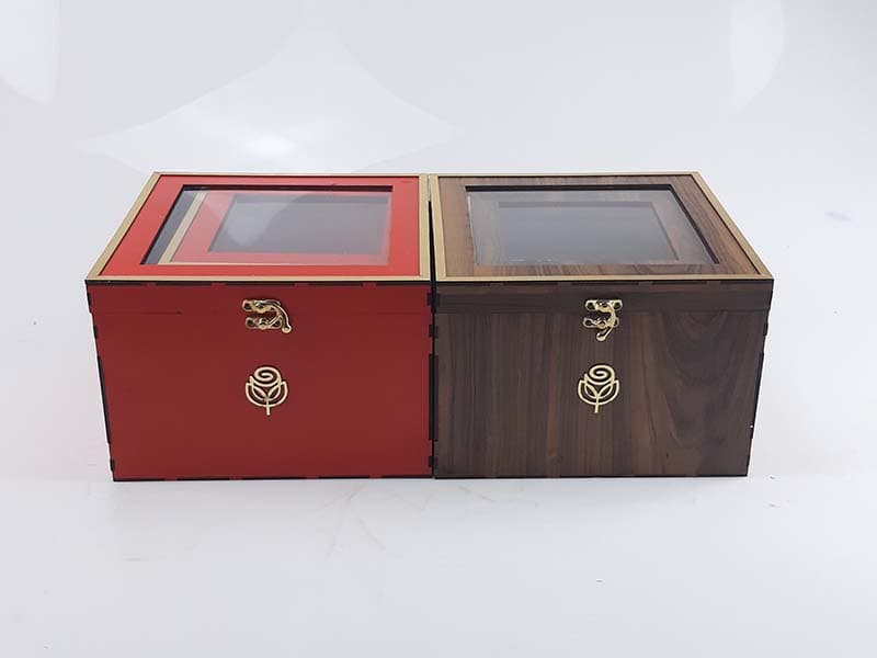 جعبه چوبی درب طلقی2سایز مدل 0621 — تصویر ۲
