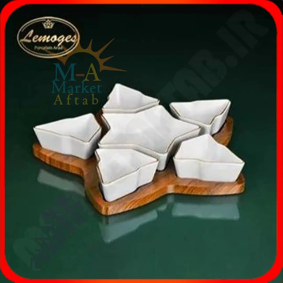 اردوخوری ستاره سرامیکی لیمون چینی آراد ۶ خانه — تصویر ۲