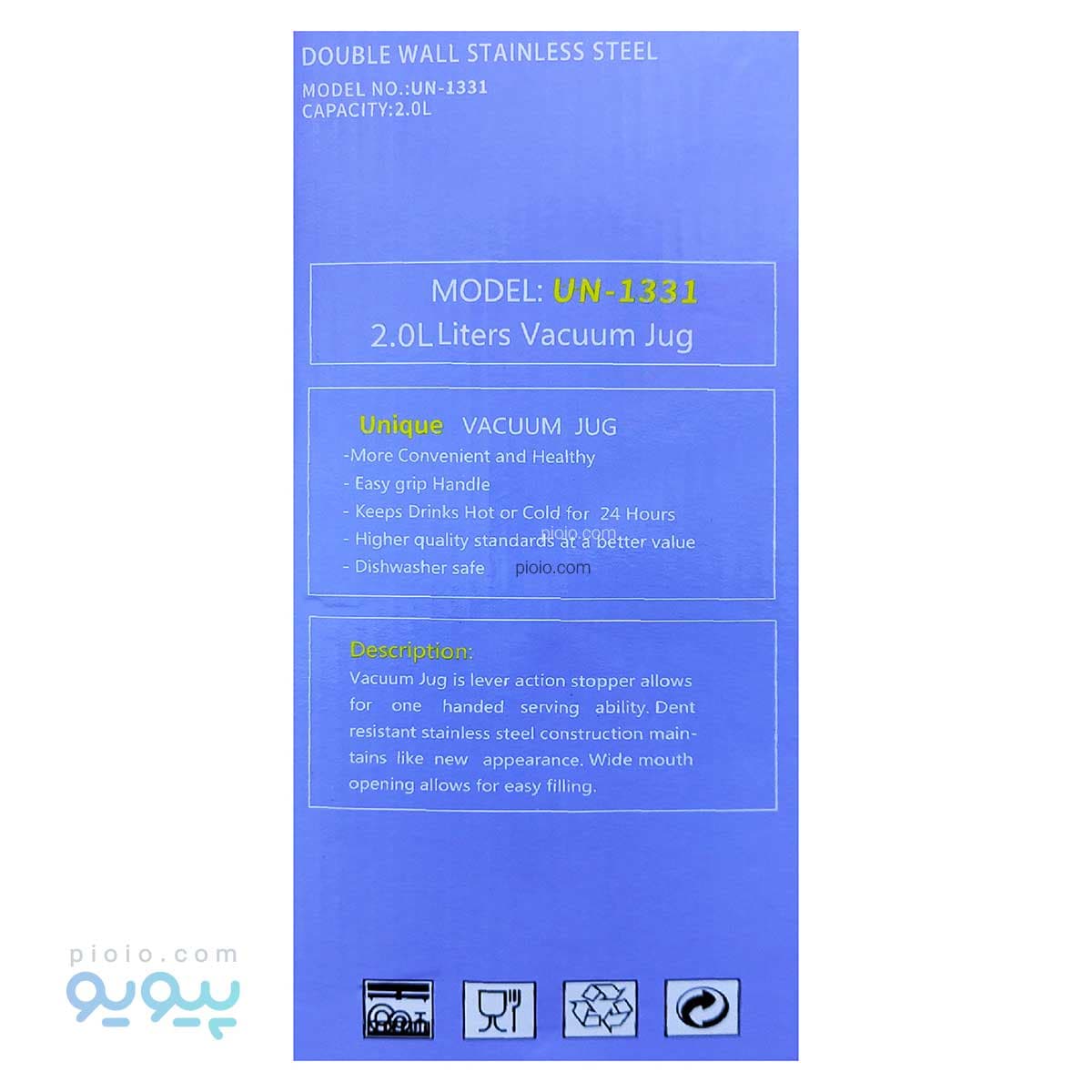 فلاسک 2 لیتری Unique Life آیتم UN-1331 — تصویر ۳