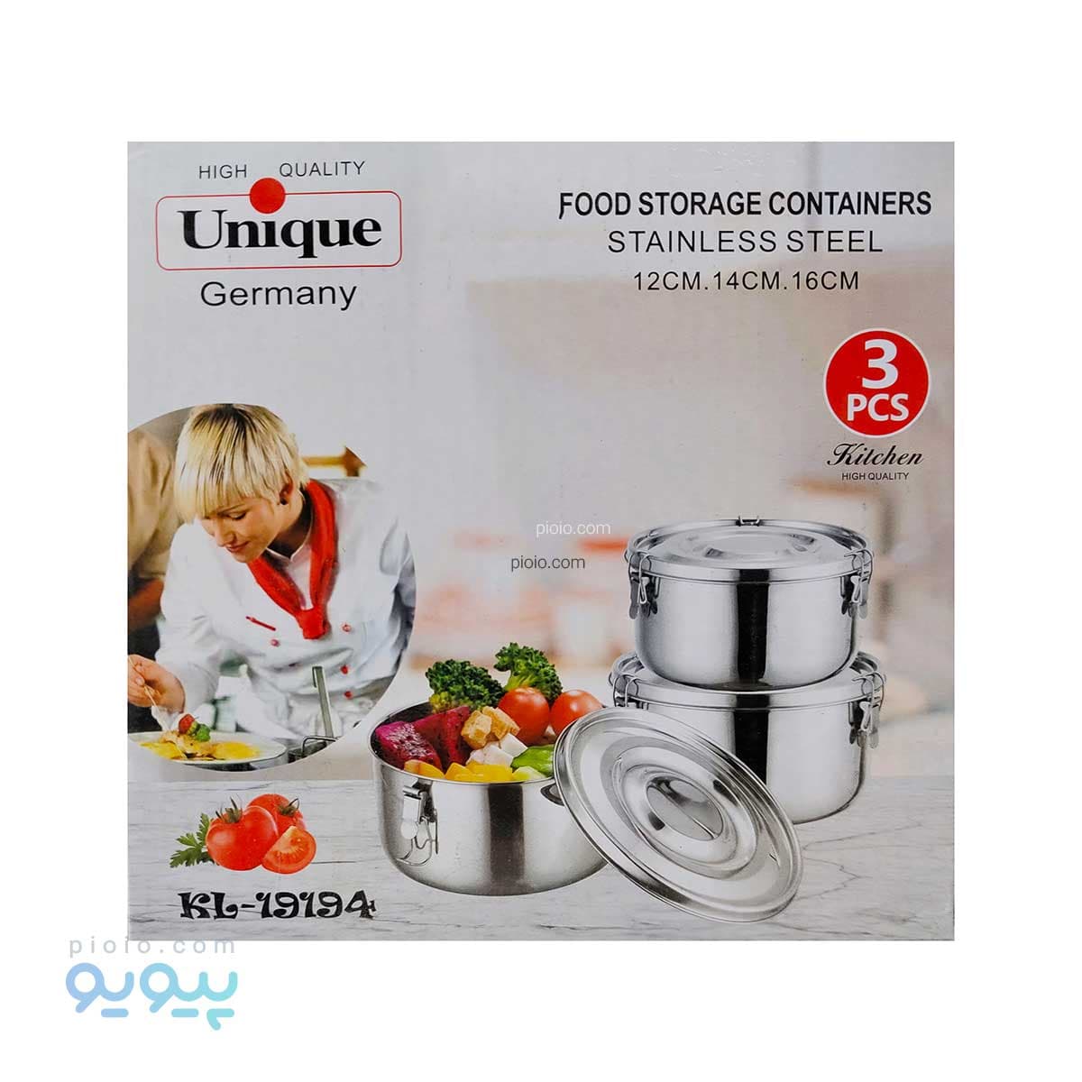ست ظروف استیل غذا Unigue تک و عمده