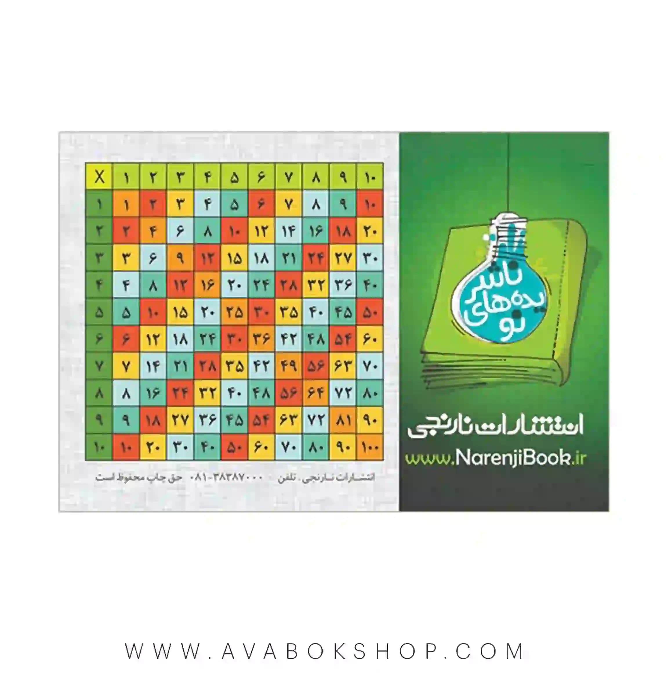 کارت جیبی جدول ضرب پلکانی نارنجی