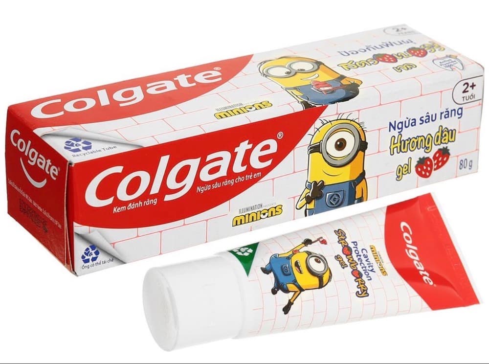 خمیردندان کودک کلگیت Minions با طعم توت‌فرنگی | مناسب ۲ سال به بالا Colgate