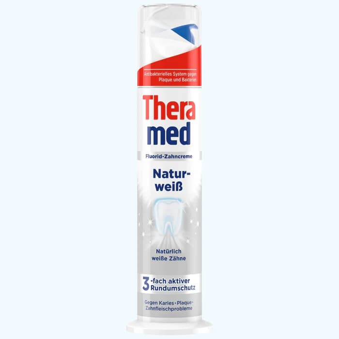 خمیر دندان سفید کننده طبیعی پمپی Thera mef Natur weib (100 میل) اورجینال