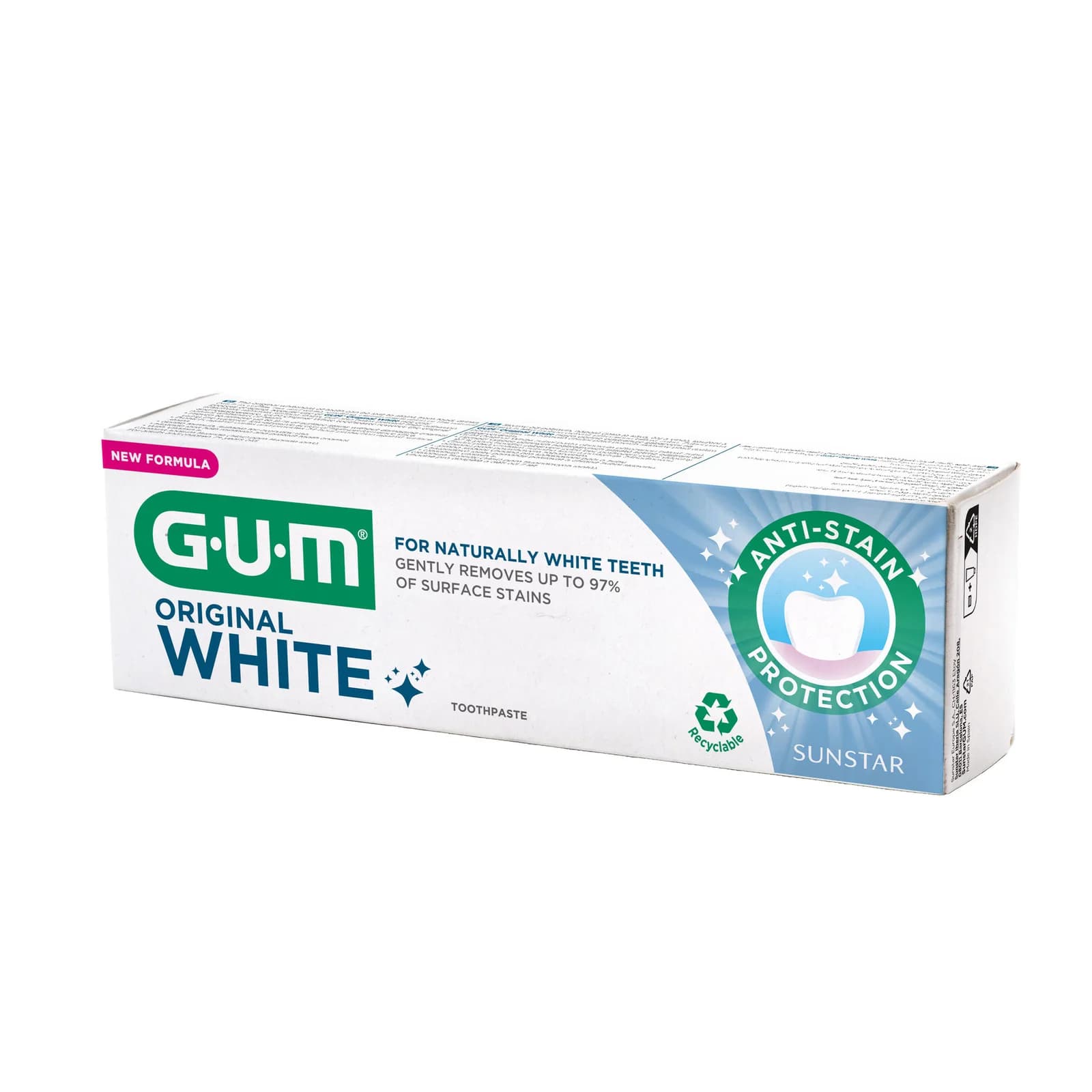 خمیر دندان سفید کننده GUM orginal white ® – محافظت ملایم در برابر لکه(اورجینال) — تصویر ۲