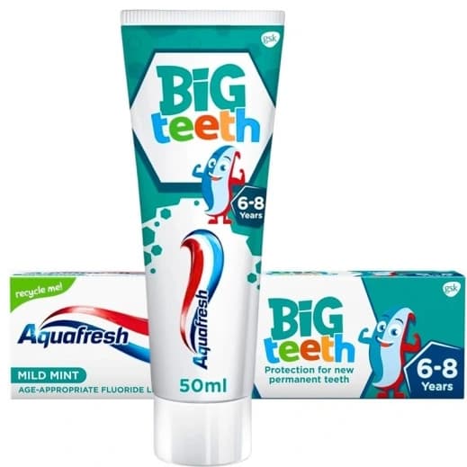 خمیر دندان کودک اکوا فرش (6 تا 8سال) Aqua fresh bigTeeth 50 ml